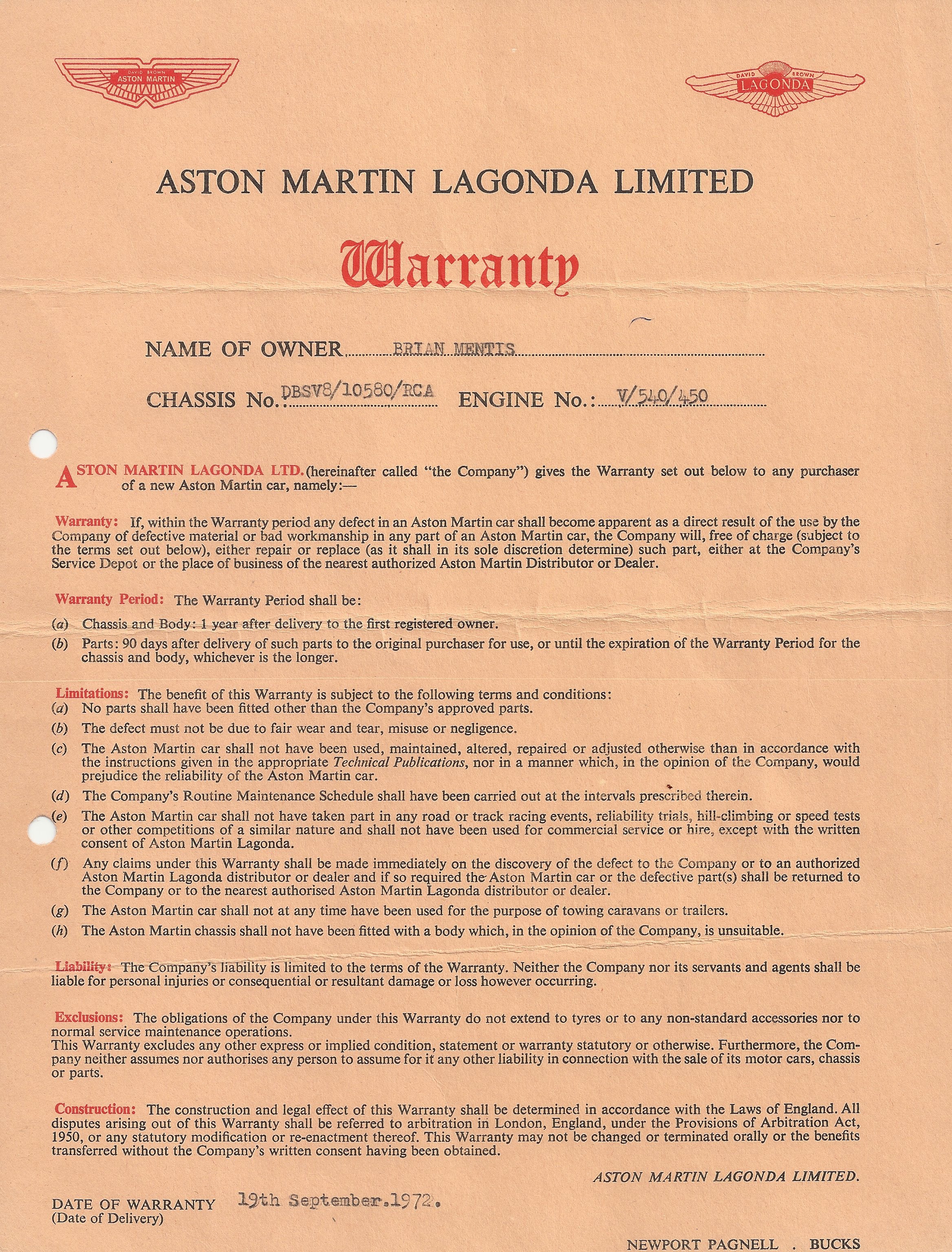 1972 Aston Martin V8 Series 2 South Africa - photo 8