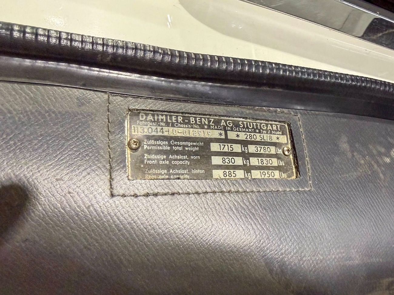 1969 Mercedes-Benz SL 280 Manual