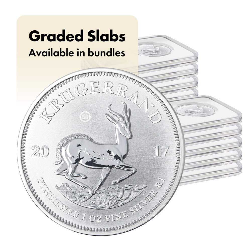 Krugerrand 1oz Silver 2017 PU Graded Slabs