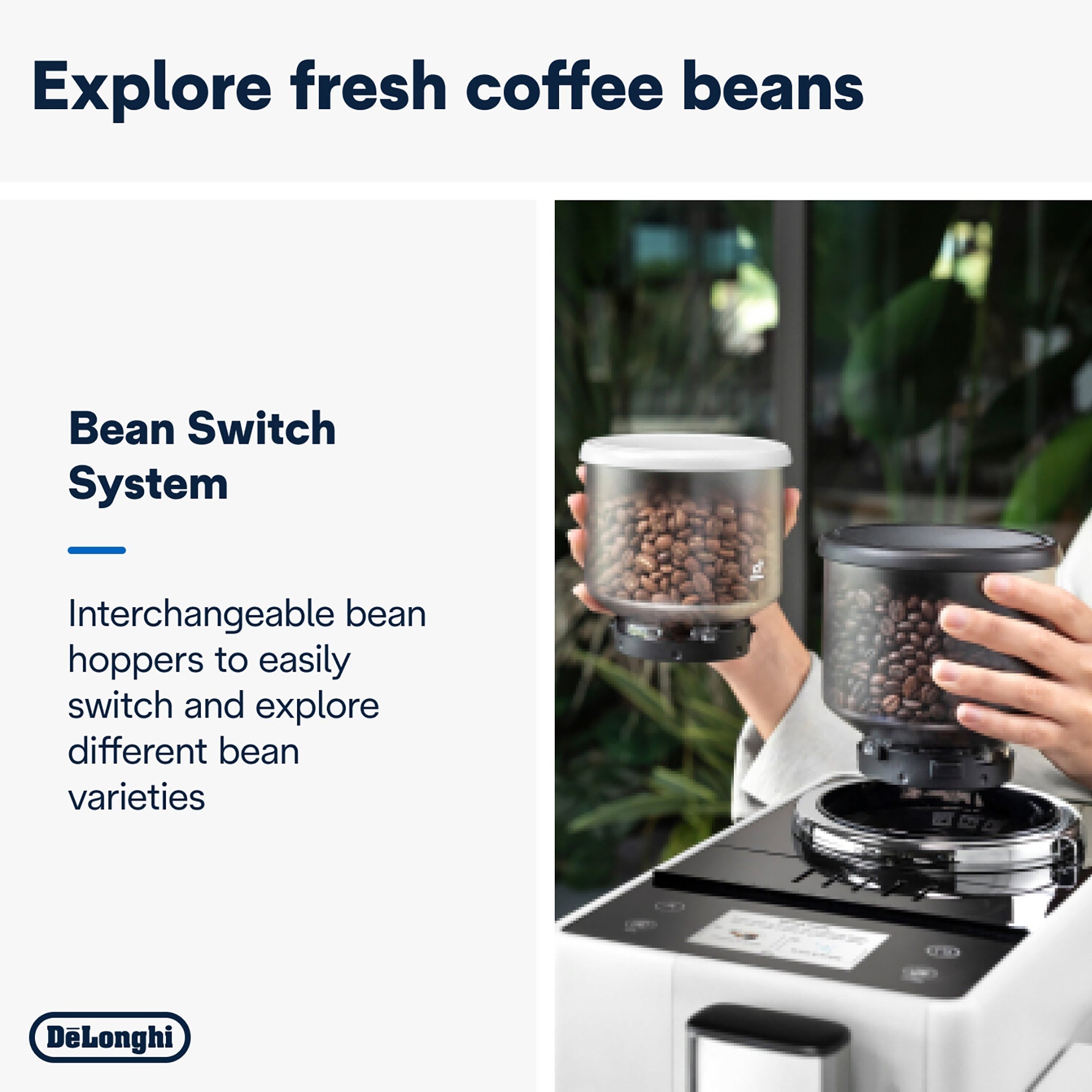De'Longhi Rivelia Bean to Cup Coffee Machine Arctic White EXAM440.55.W