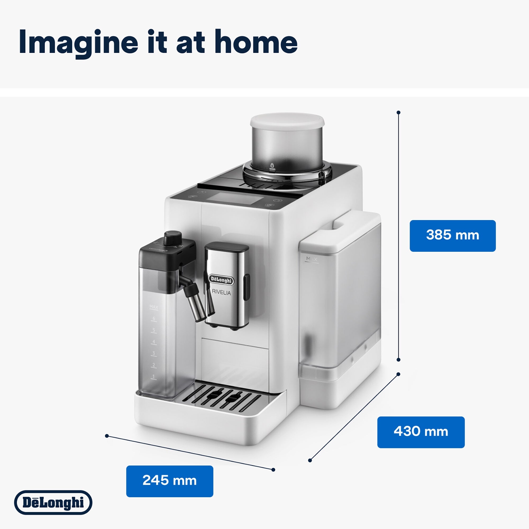 De'Longhi Rivelia Bean to Cup Coffee Machine Arctic White EXAM440.55.W