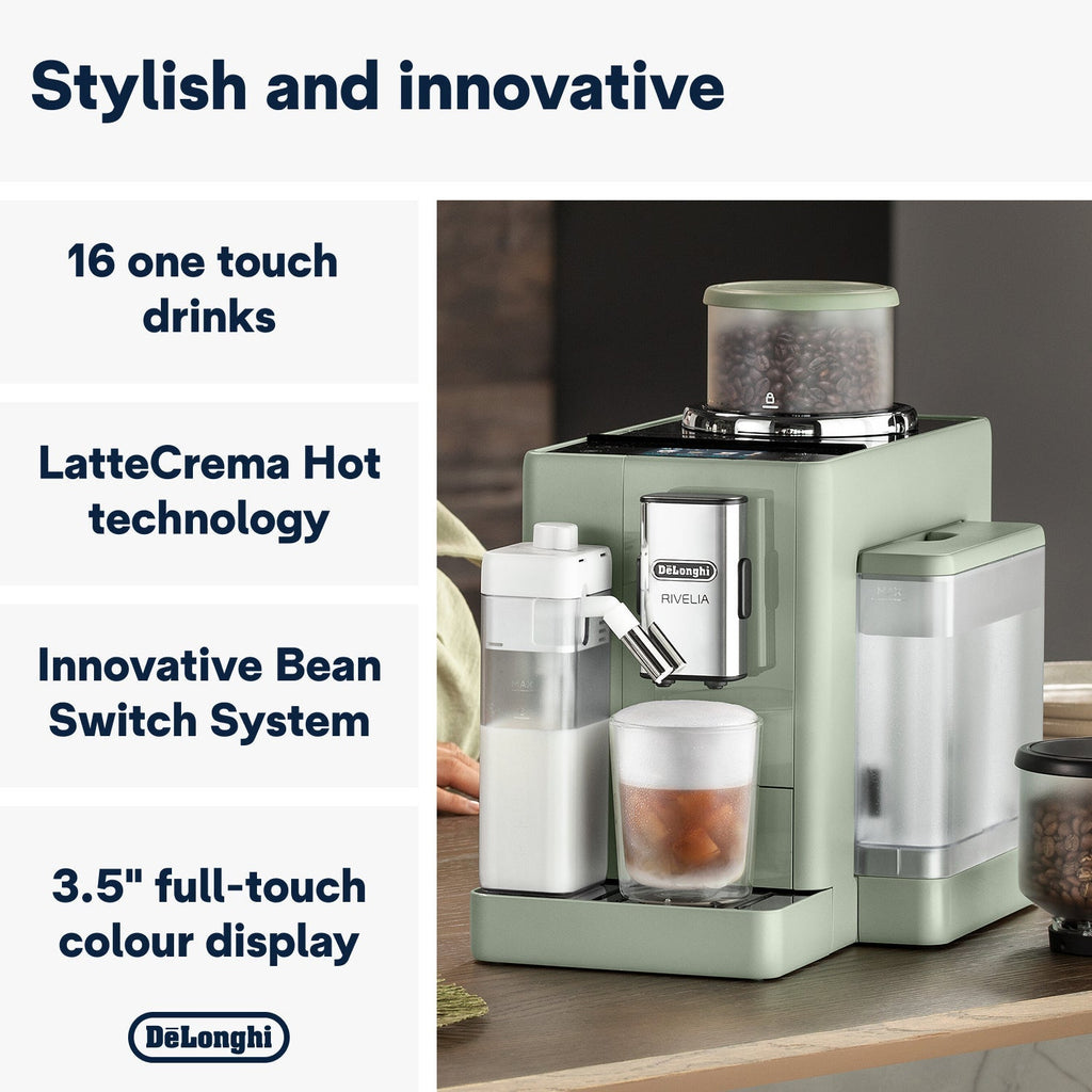 De'Longhi Rivelia Bean to Cup Coffee Machine Green EXAM440.55.GR