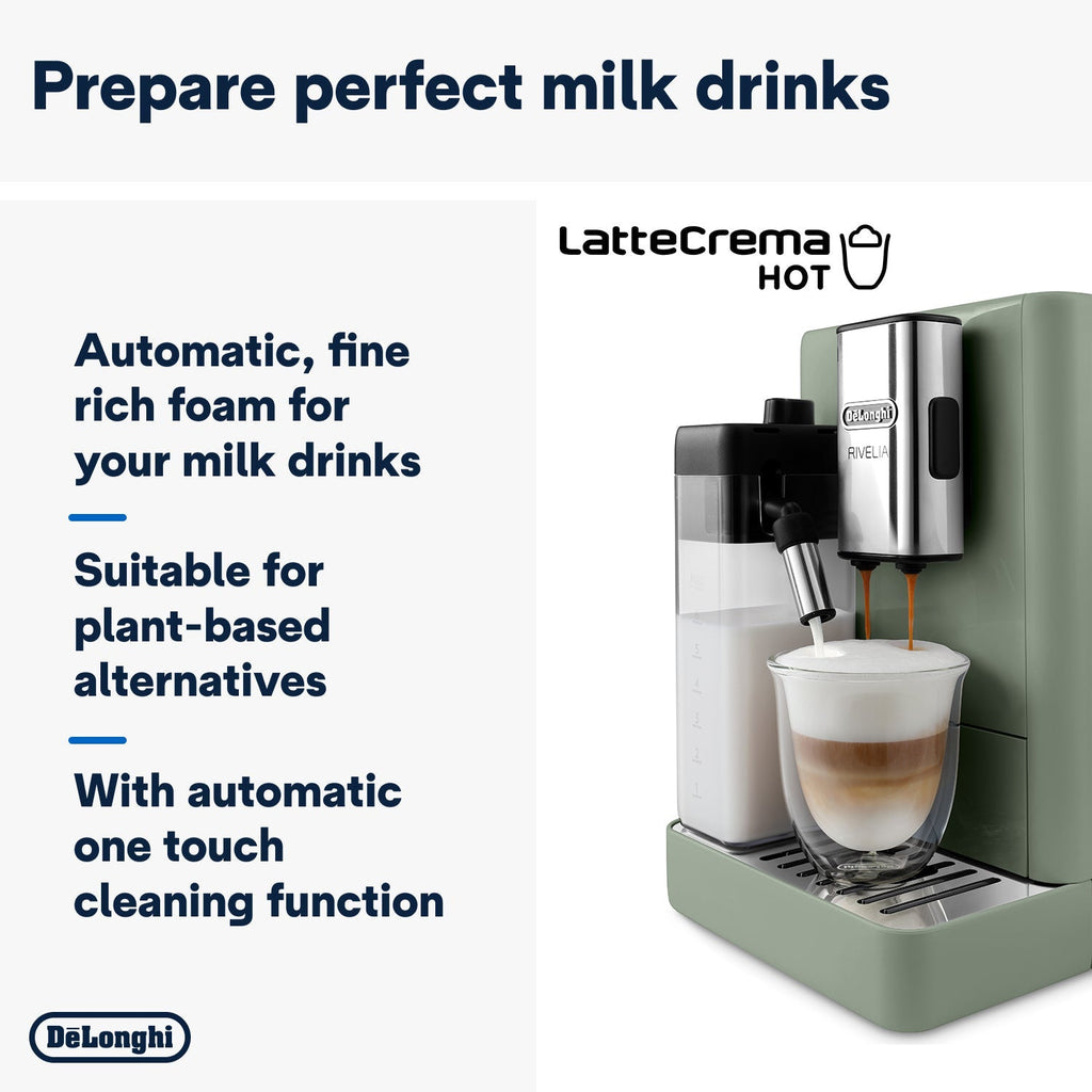 De'Longhi Rivelia Bean to Cup Coffee Machine Green EXAM440.55.GR