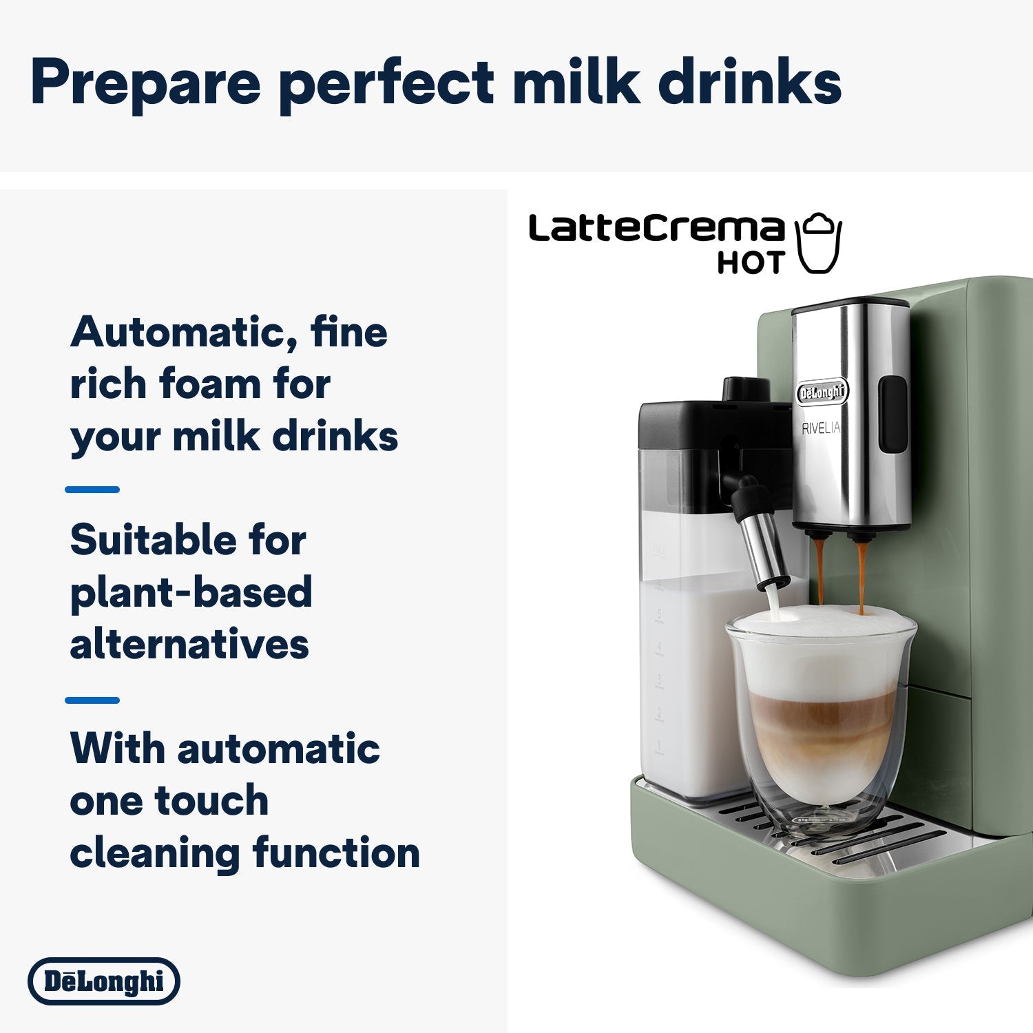 De'Longhi Rivelia Bean to Cup Coffee Machine Green EXAM440.55.GR