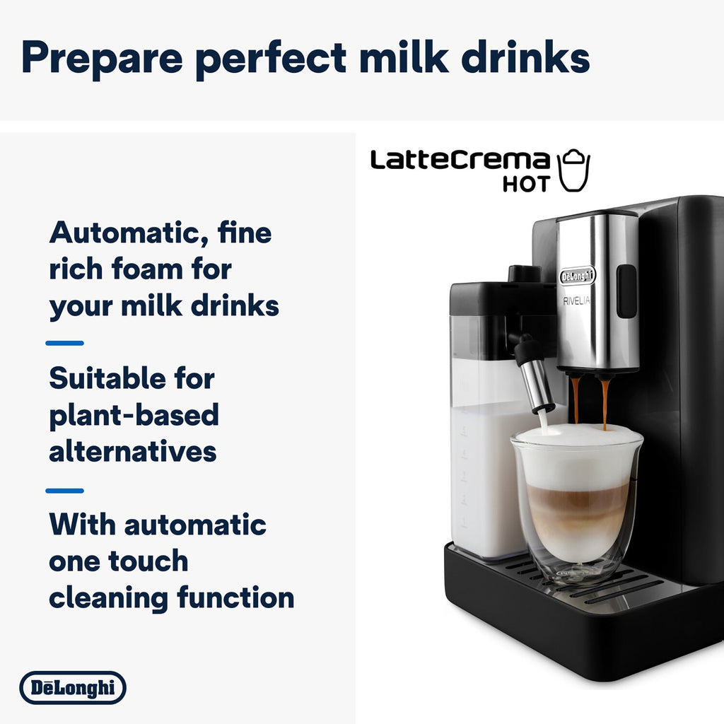 De'Longhi Rivelia Bean to Cup Coffee Machine Onyx Black EXAM440.55.B