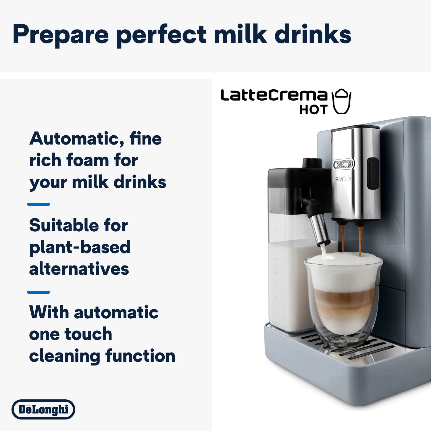 De'Longhi Rivelia Bean to Cup Coffee Machine Pebble Grey EXAM440.55.G