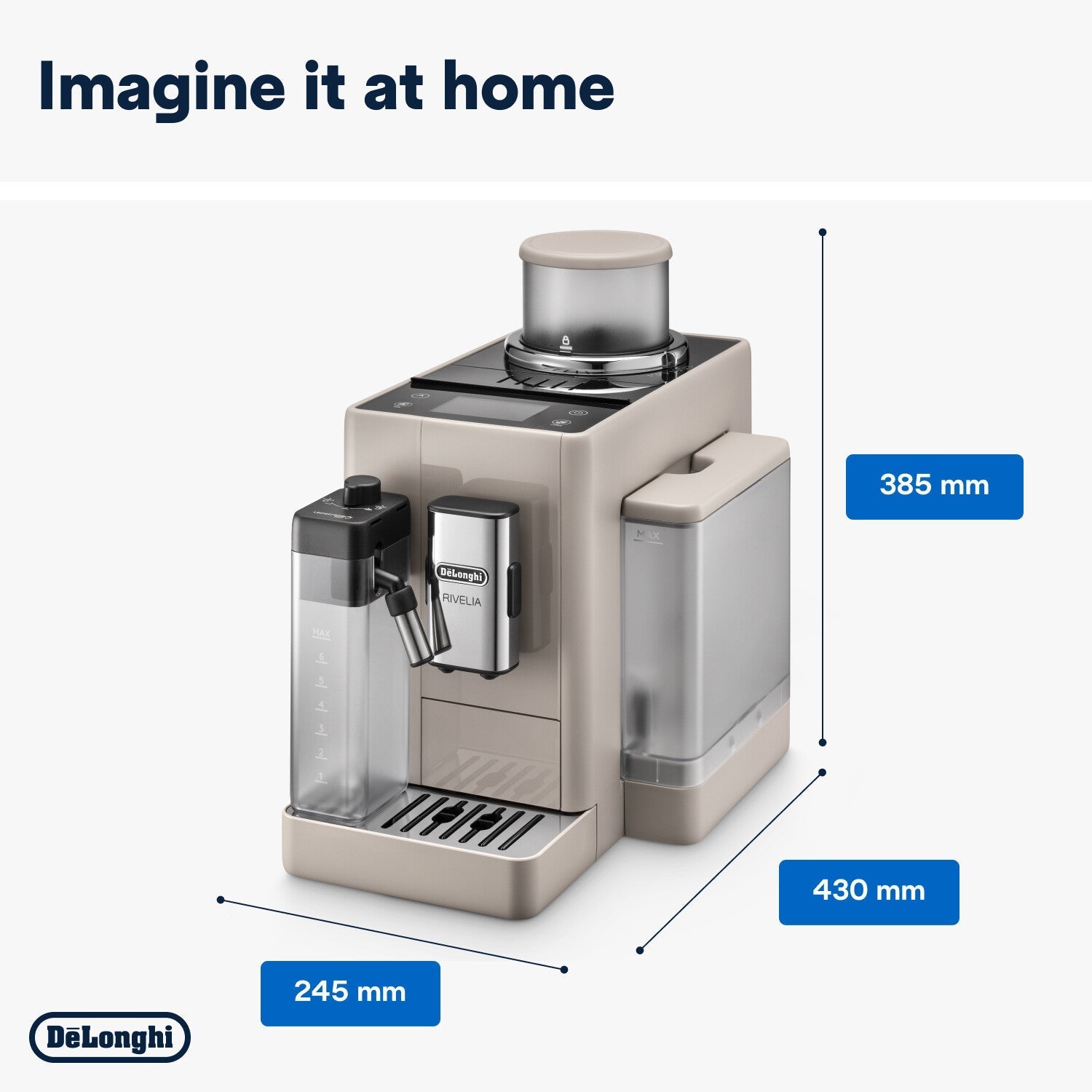 De'Longhi Rivelia Bean to Cup Coffee Machine Sand Beige EXAM440.55.BG